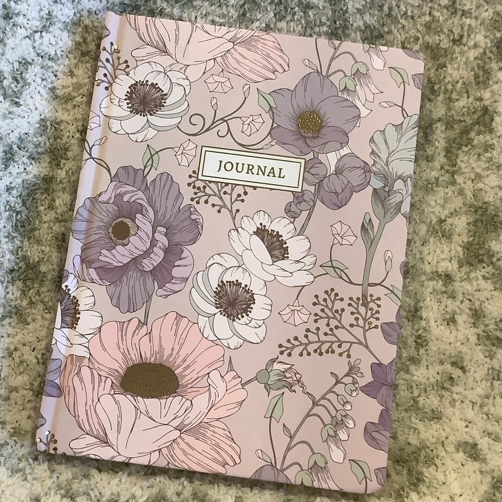 Lavender and Buff Pink Floral Lined Writers Notebook Journal NWT James Burke